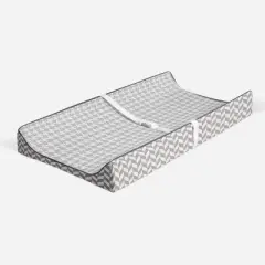 Bacati - Houndstooth Quilted Muslin Changing Pad Cover Gray