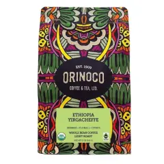 Orinoco Coffee & Tea Coffee Ethiopian Yirgacheffe Whole Bean - Case of 6/12 oz Bags