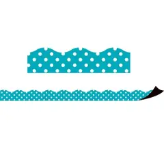 Teacher Created Resources&reg; Teal Polka Dots Magnetic Border, 24 Feet