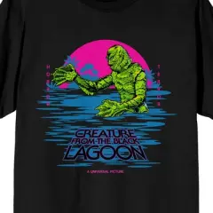 Universal Monsters Creature From The Black Lagoon Crew Neck Short Sleeve Black Men's T-shirt