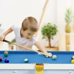 Costway 47'' Folding Billiard Table Pool Game Table for Kids w/ Cues & Chalk & Brush