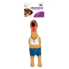 Charming Pet Earl Rubber Chicken Dog Toy - L