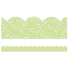 Carson Dellosa Education Crafty and Cool Light Green with Dots Scalloped Bulletin Board Borders, 39 Feet Per Pack, 6 Packs