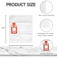 Nispira NVM-1CH Vacuum Cleaner Microfibre Poly Dust Bags for Henry And Hetty Vacuum Bags Numatic Hepa-Flo Nvm-1Ch, 12 Packs