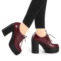 Allegra K Women's Platform High Chunky Heel Ankle Booties