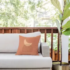 Deny Designs Moonlight Mountain Square Outdoor Throw Pillow Orange