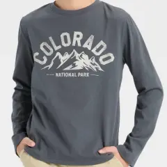 Boys' Long Sleeve 'Colorado National Park' Graphic T-Shirt - Cat & Jack&trade; Charcoal Gray
