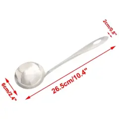 Unique Bargains Stainless Steel Silver Tone Long Handle Durable Soup Ladle 10" x 2.4" x 0.8" Silver Tone 2 Pcs