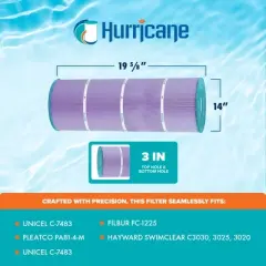 Hurricane 4 Pack HF7483-04P Platinum Purple Pool Filter Cartridge Replacement for PA81-4-M, Unicel C-7483, Filbur FC-1225, Hayward SwimClear C3030
