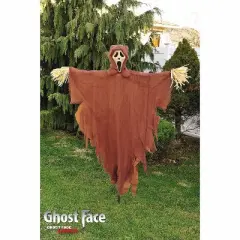 Fun World Ghost Face Burlap Scarecrow Halloween Decoration