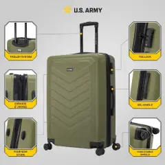 U.S. Army FOX PRO 28" Expandable Large Checked Hardside Suitcase with TSA Lock