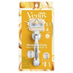 Venus Moistureglide Women's Razor Handle 2 Blade Refills + Shower Holder