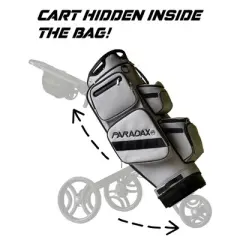 Paradax AI-1 All-In-One Golf Bag with Built-in 3-Wheel Push Cart - Black