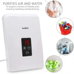 Ivation Portable Ozone Generator Air Purifier, 600mg/h, Timer, Diffuser Stones, Food & Water Purifier