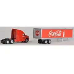 Classic Long Hauler Tractor Trailer "Coca-Cola" Red 1/87 (HO) Scale Diecast Model by Motorcity Classics