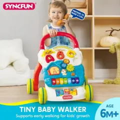 SYNCFUN Baby Learning Walker - Sit to Stand Learning Walker for 6-24 Months | Interactive Audio-Visual Features & Safe Adjustable Speed
