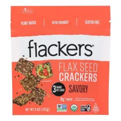 Flackers Savory Flax Seed Crackers - Case of 6/5 oz