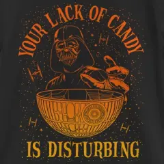 Girl's Star Wars: A New Hope Halloween Darth Vader and Death Star Your Lack of Candy is Disturbing T-Shirt