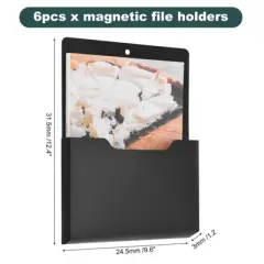 Unique Bargains Large Capacity Hanging Wall Magnetic File Holder 6 Pcs