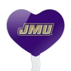 James Madison University Dukes Logo Heart Love Cupcake Picks Toppers Decoration Set of 6