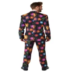 Suitmeister Men's Christmas Suit - Fireworks Black