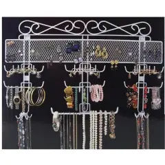 Jobar Organizing Jewelry Valet, White Coated Wire 24" x 14.5" x 2.5"