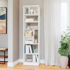 70.87" Valenca 10 Shelf Bookcase White - Manhattan Comfort