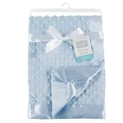 Hudson Baby Infant Boys Plush Mink Blanket, Powder Blue, One Size