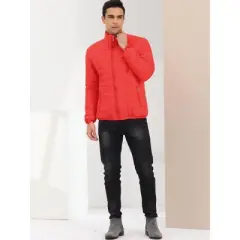 Lars Amadeus Men's Puffer Jacket Winter Warm Full Zip Stand Collar Quilting Coat