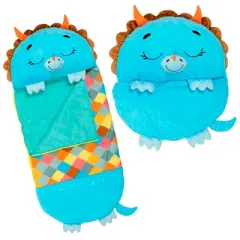 Happy Nappers: Pillow & Sleepy Sack: Medium - Triceratops Timmy - 54 x 20", 2-In-1: Plush Dinosaur Opens Into Sleeping Bag, Soft, Play & Nap, Kids 3+