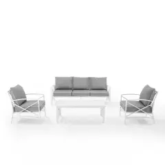 Kaplan 4pc Outdoor Sofa Set - Gray - Crosley