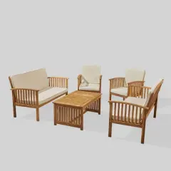 Carolina 5pc Acacia Wood Sofa Set - Christopher Knight Home: