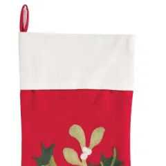 C&F Home 20" Holly Branch Hanging Large Christmas Stocking