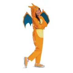 Pok&eacute;mon Kids' Charizard Hooded Jumpsuit Halloween Costume - Orange - 4-6