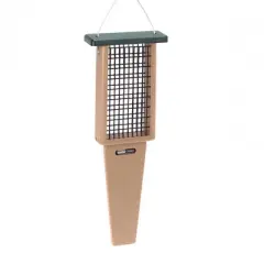 Birds Choice 2 Suet Cake Capacity Tail Prop Suet Bird Feeder 23" Taupe & Green: Weather-Resistant, No Assembly Required