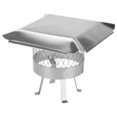 Draft King SS816U Single 304 Stainless Steel Round Slip In Flue Chimney Cover Hood for 15.5 to 16.5 Inch Diameter Masonry Chimneys