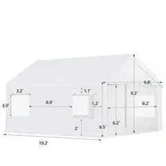 EROMMY 10 Ft X 20 Ft Car Canopy Portable Garage