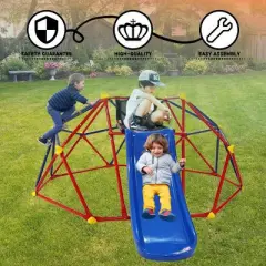 YUHAO Children 6ft Dome Climber with 1.2m Slide , Outdoor Toys，Age 3+