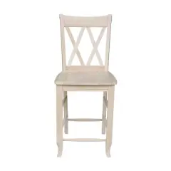 24" Double X Back Counter Height Barstool Unfinished - International Concepts