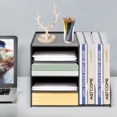 YIYIBYUS PVC File Holder Organizer, Mail Sorter, Black