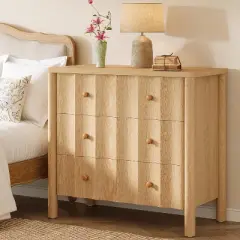 Tribesigns 31.5-Inch 3-Drawer Nightstand, Modern Large Night Stand,  Oversized Bedside Table, End Table for Bedroom, Living Room