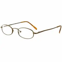 Calabria Authentic MetaFlex EE Antique Gold Amber 41 mm Designer Reading Glasses