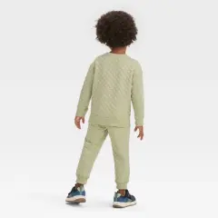 Toddler Boys' Embossed Knit Crew and Jogger Pants Set - Cat & Jack&trade; Green
