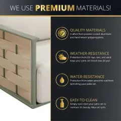 Kinger Home Komodo 4-Piece Patio Furniture Set, Outdoor Conversation Set with Cushioned