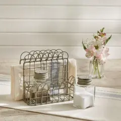 Park Designs Vintage Shabby Chic Wire Salt and Pepper Caddy