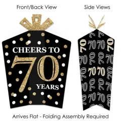 Big Dot of Happiness Adult 70th Birthday - Gold - Table Decorations - Birthday Party Fold and Flare Centerpieces - 10 Count