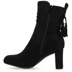 Journee Collection Womens Zuri Inside Zip Block Heel Booties