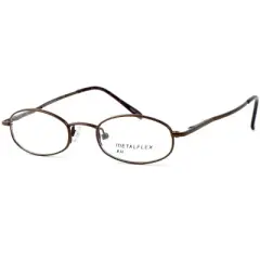 Metal Flex by Vivid H Designer Blue Light FIlter Reading Glasses in Shiny Brown 42mm +2.00 | Ladies | Oval Shape | X-Small Fit