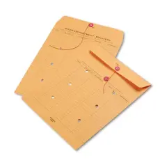 Universal Light Brown Kraft String/Button Interoffice Envelope, #97, Two-Sided Five-Column Format, 10 x 13, Light Brown Kraft, 100/Box