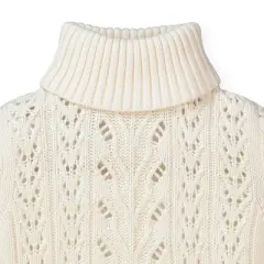 Hope & Henry Girls' Organic Cotton Pointelle Turtleneck Sweater, Infant